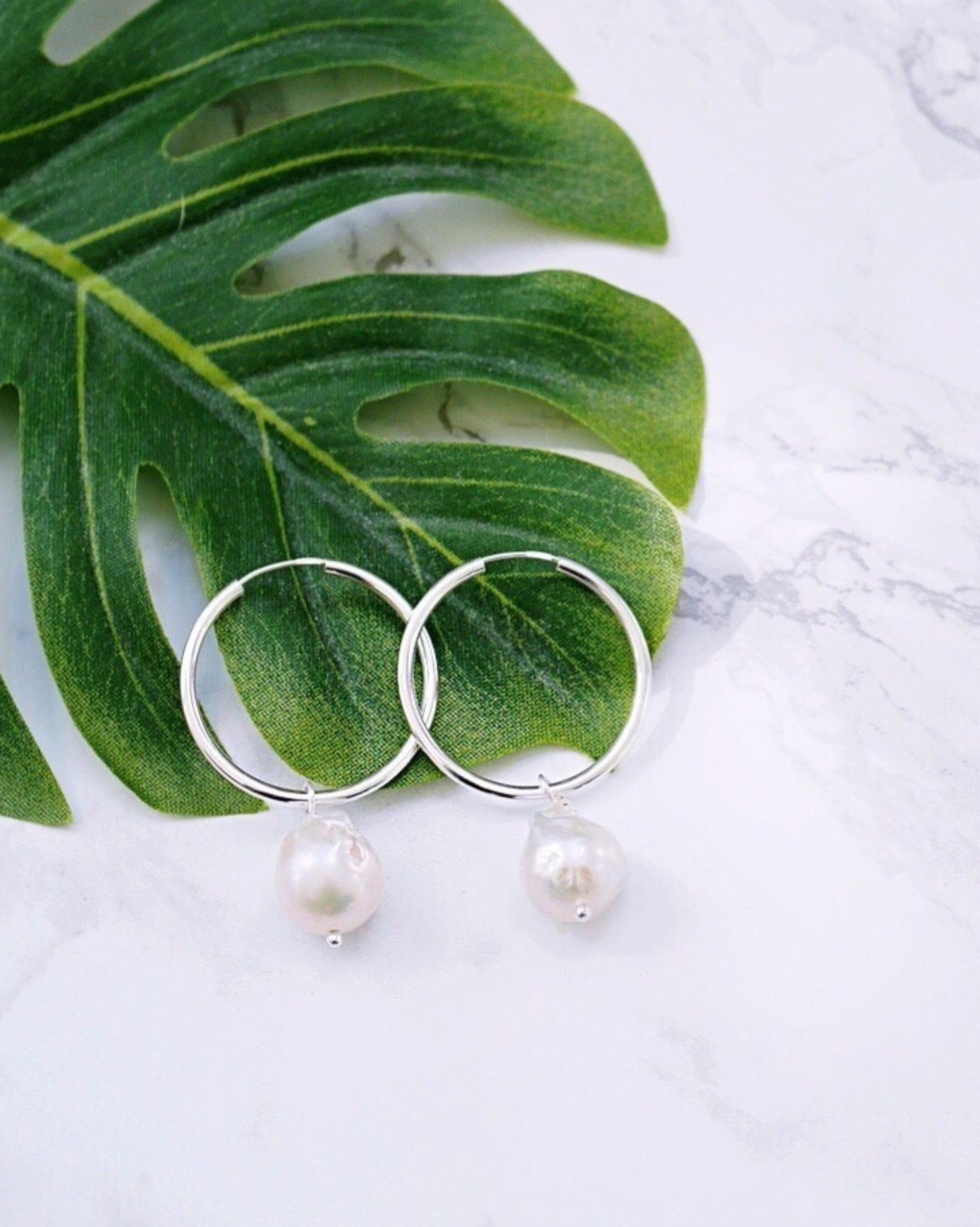 Ohrring Creole mit Perle