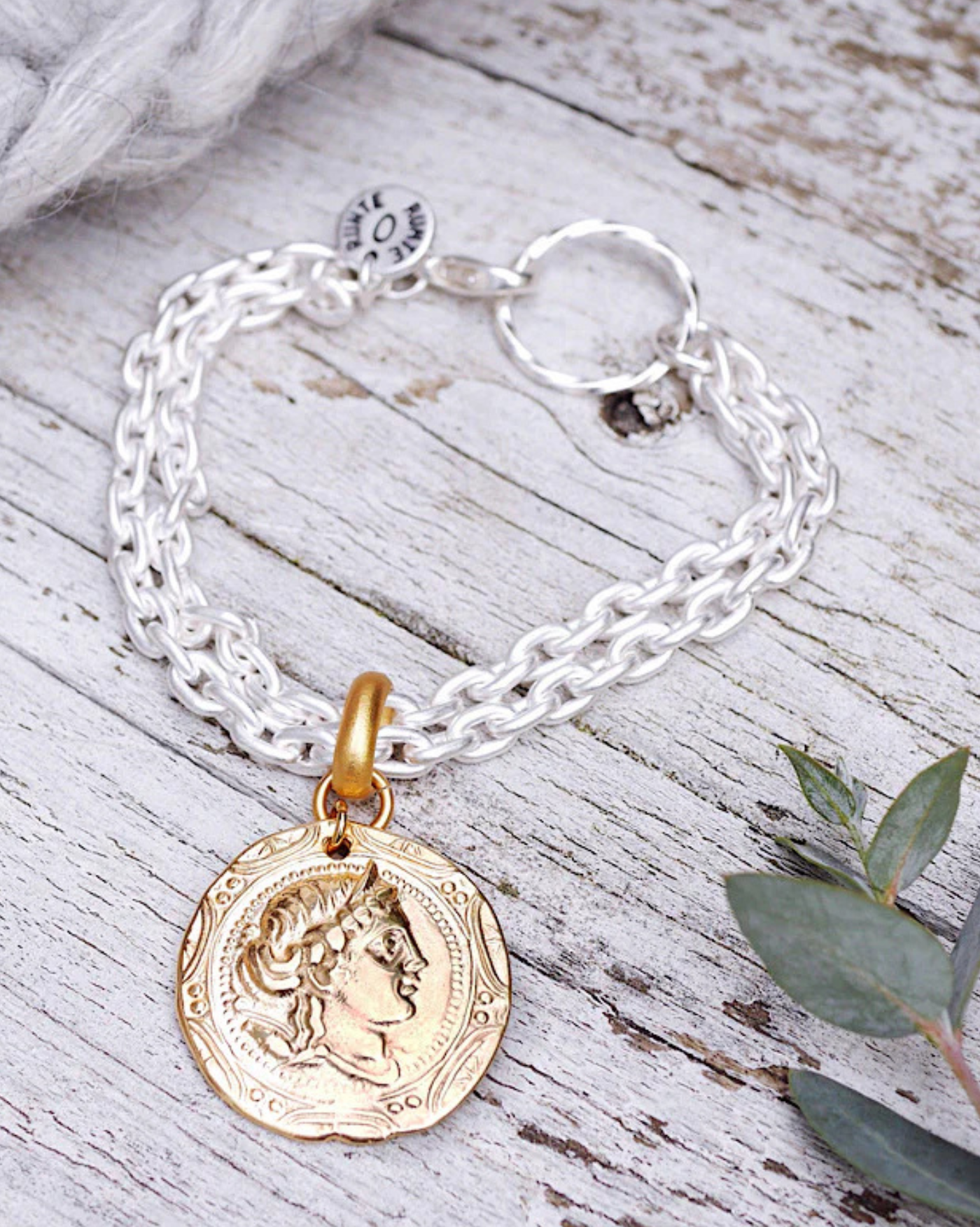 Armband Coin, Gold, Silber, Münze, Runte Schmuck, Armband