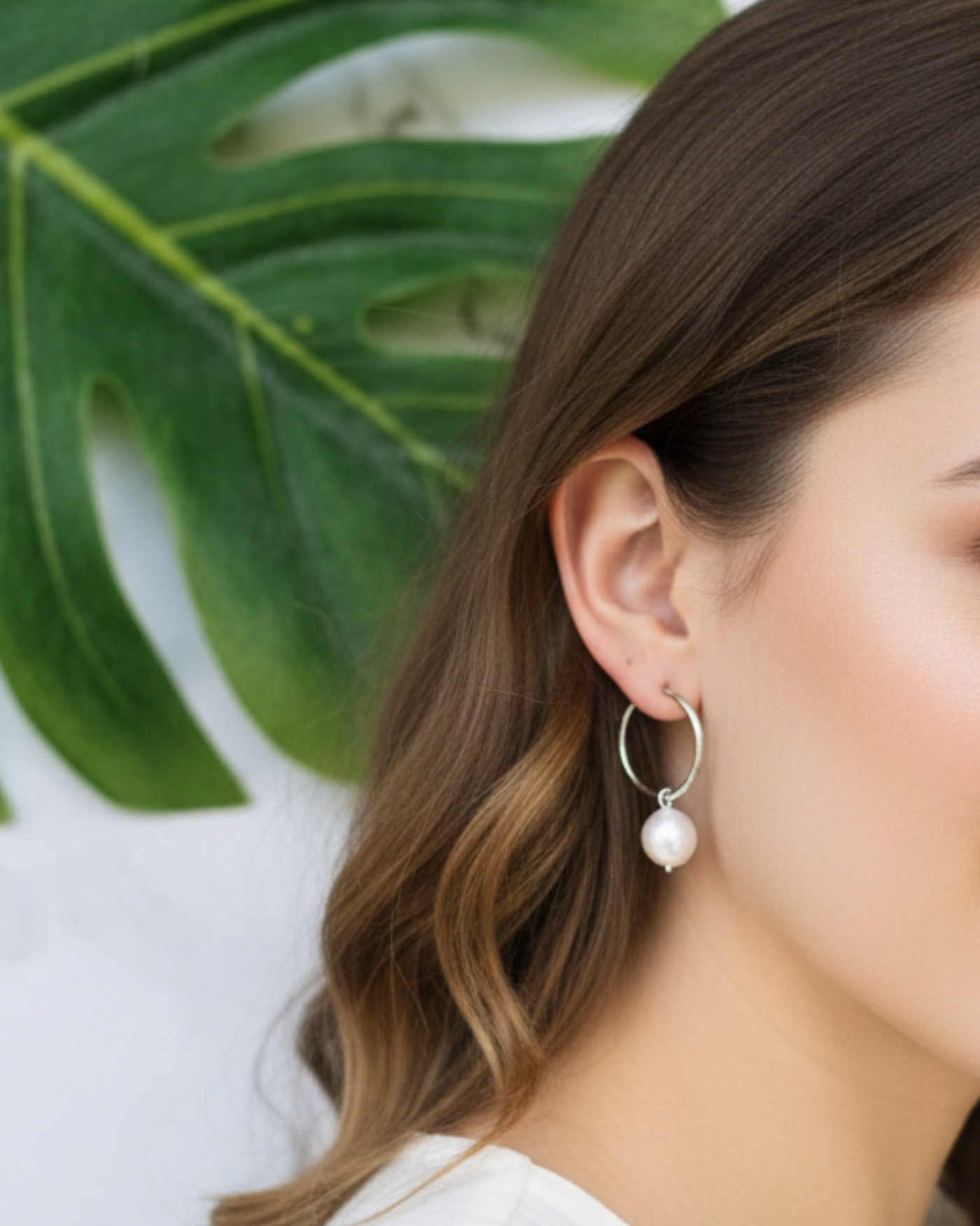 Ohrring Creole mit Perle