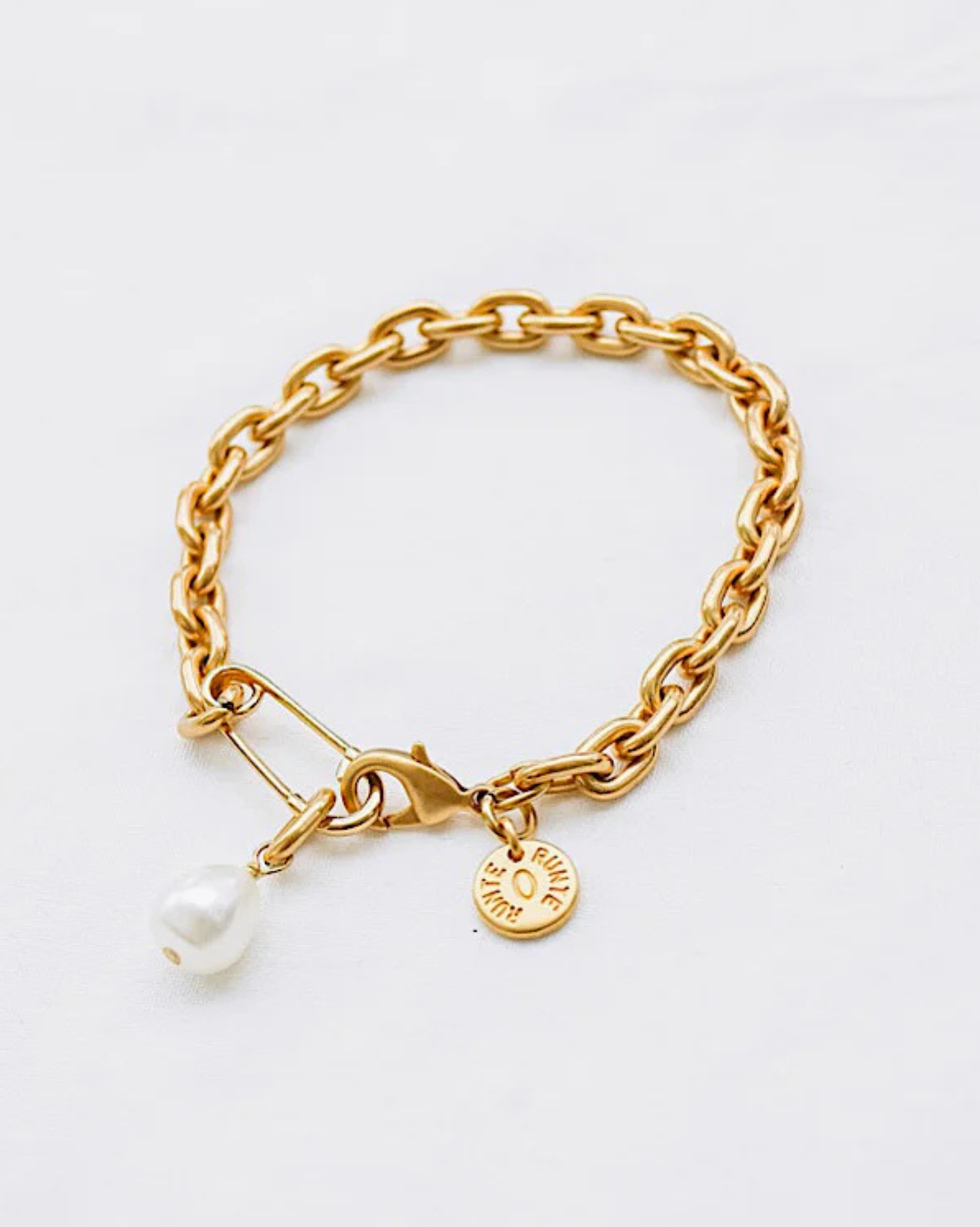 Armband Kim, Süßwasserperle, Gold, Gliederarmband, Runte Schmuck