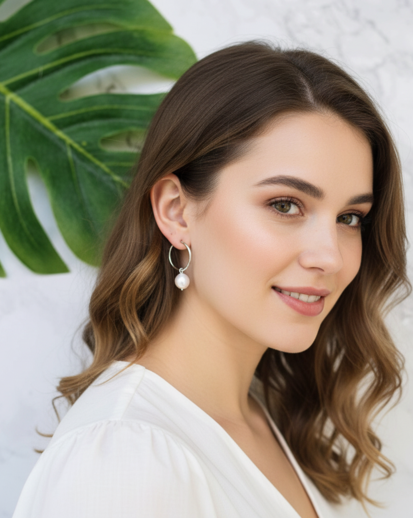 Ohrring Creole mit Perle